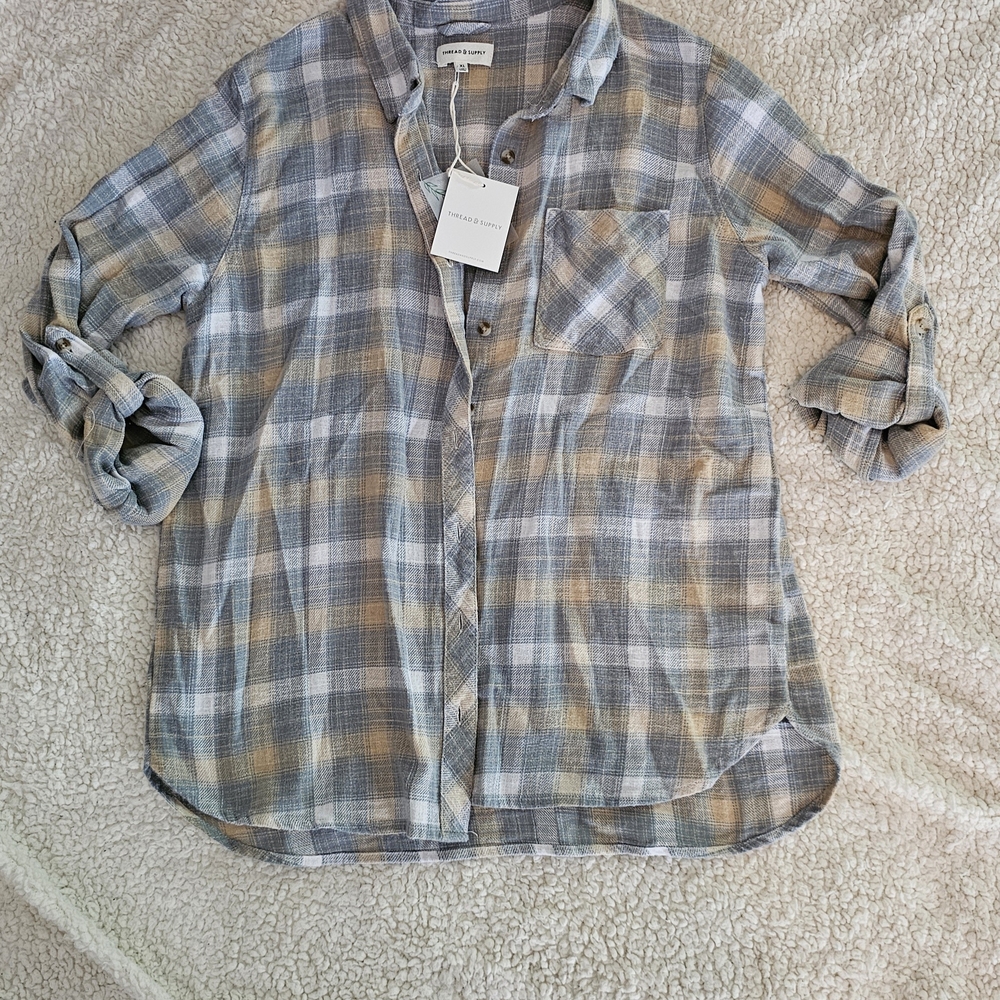 Madewell Blue Gray Casual Button Down Shirt